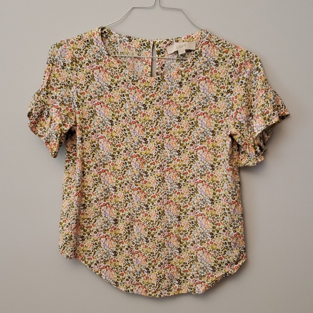 LOFT Floral Scoopneck Blouse